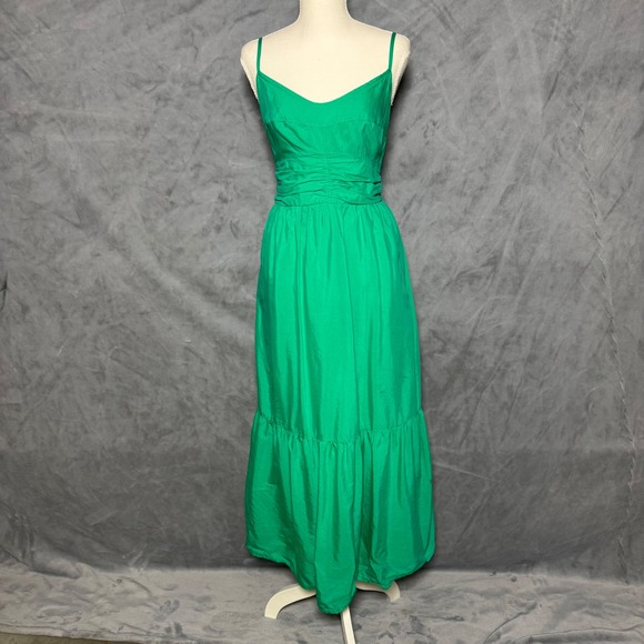 Universal Thread Dresses & Skirts - Universal Thread Size L Green Maxi Sundress Ruched Tiered Pocketed Cottagecore